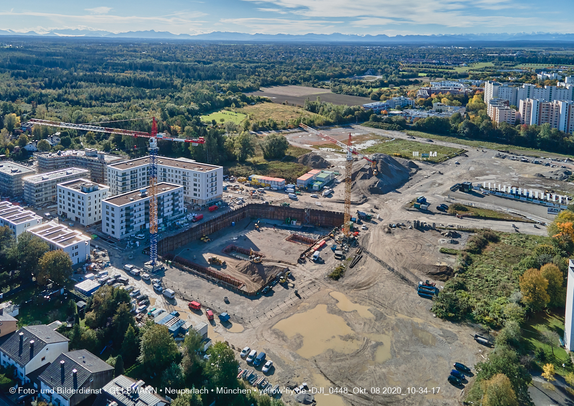 08.10.2020 - Baustelle Alexisquartier und Umgebung in Neuperlach
